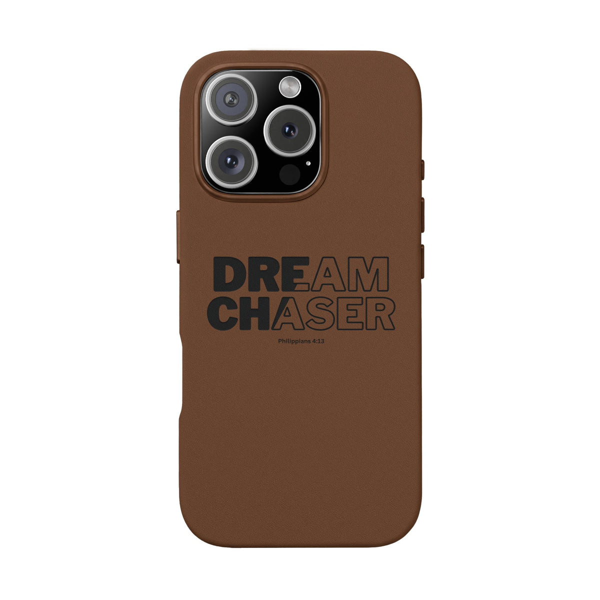 Embossed 'Dream Chaser' PU Leather Phone Case - Slim Protective iPhone Cover
