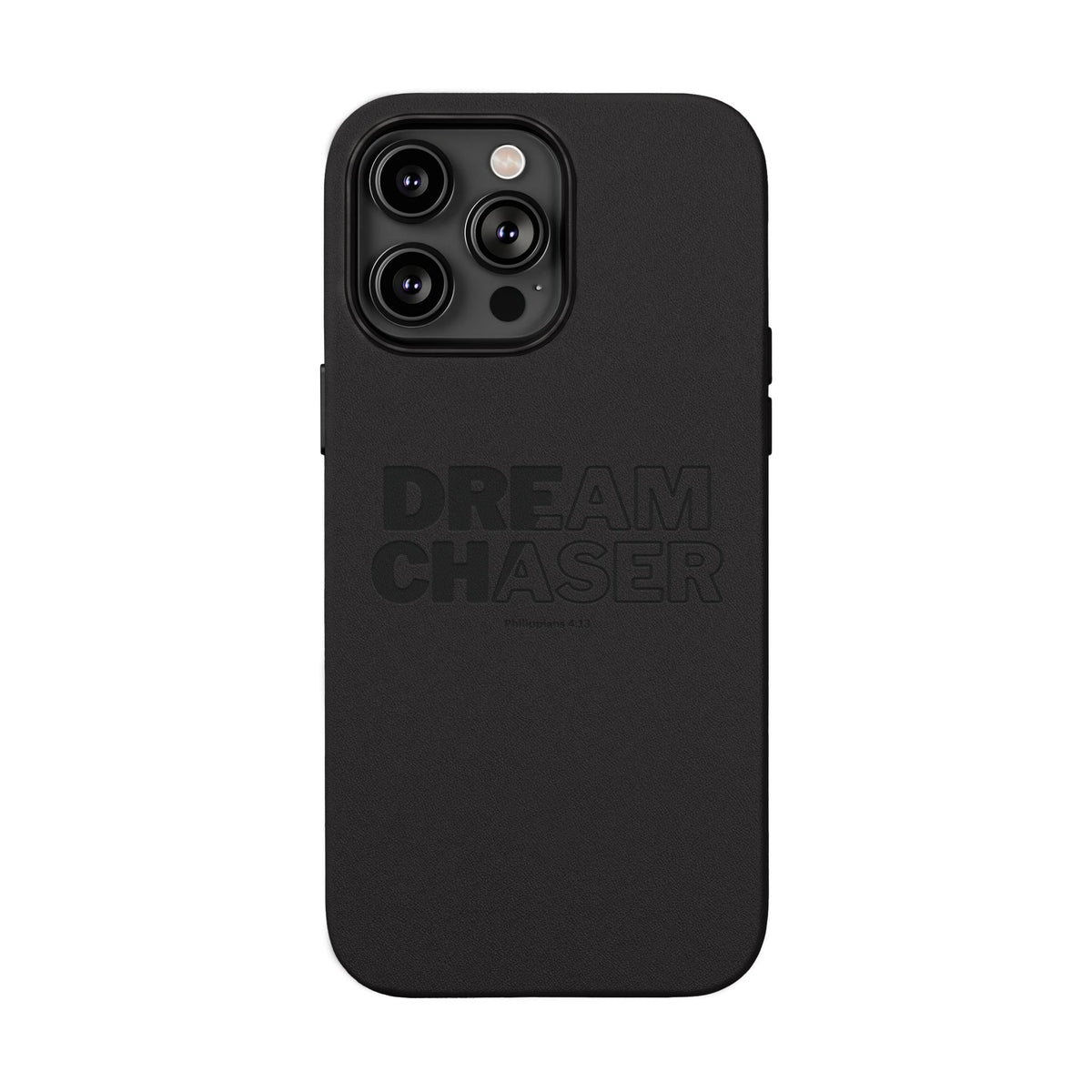 Embossed 'Dream Chaser' PU Leather Phone Case - Slim Protective iPhone Cover