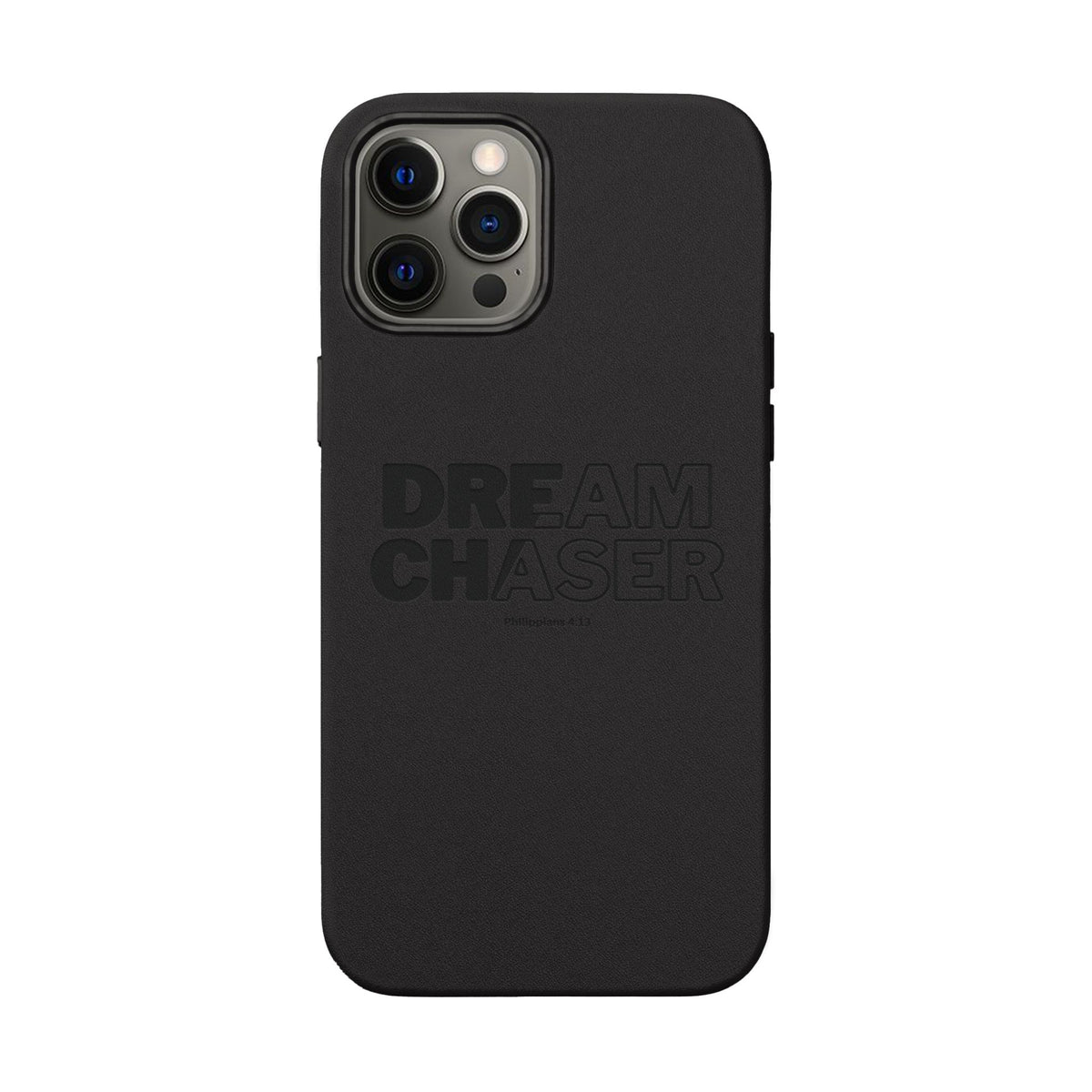 Embossed 'Dream Chaser' PU Leather Phone Case - Slim Protective iPhone Cover