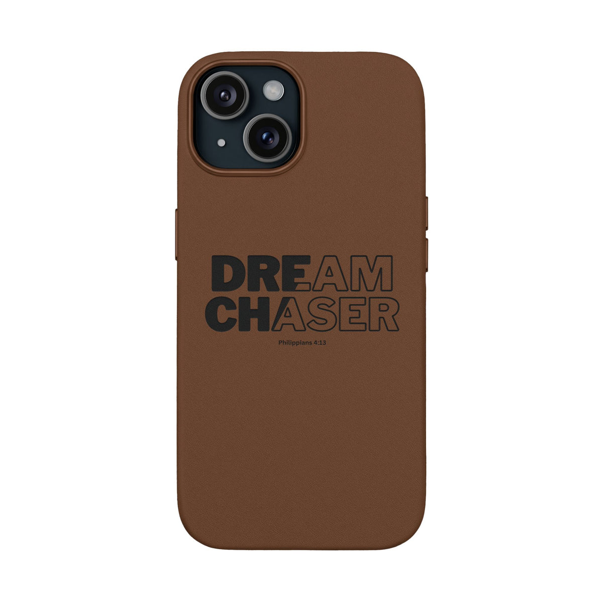 Embossed 'Dream Chaser' PU Leather Phone Case - Slim Protective iPhone Cover