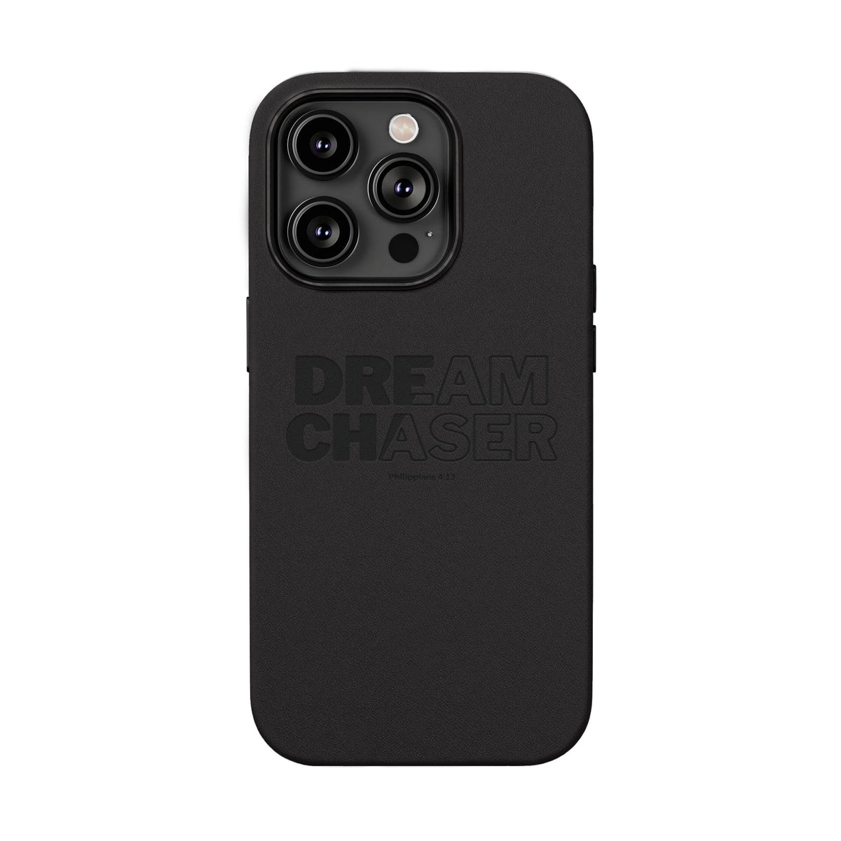 Embossed 'Dream Chaser' PU Leather Phone Case - Slim Protective iPhone Cover