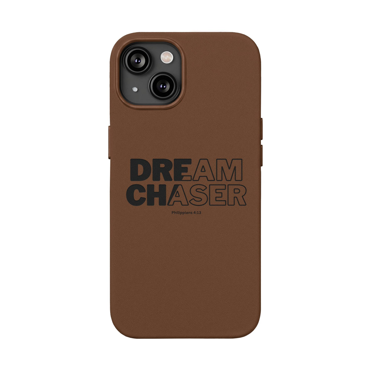 Embossed 'Dream Chaser' PU Leather Phone Case - Slim Protective iPhone Cover