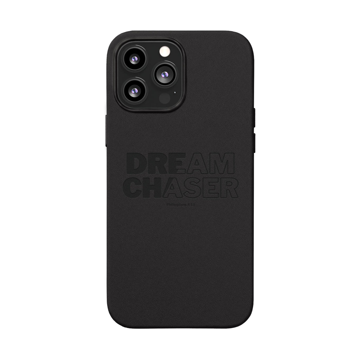 Embossed 'Dream Chaser' PU Leather Phone Case - Slim Protective iPhone Cover
