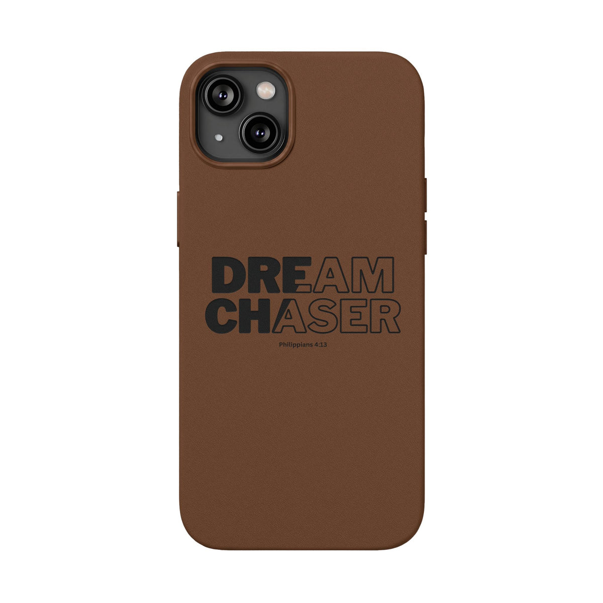 Embossed 'Dream Chaser' PU Leather Phone Case - Slim Protective iPhone Cover
