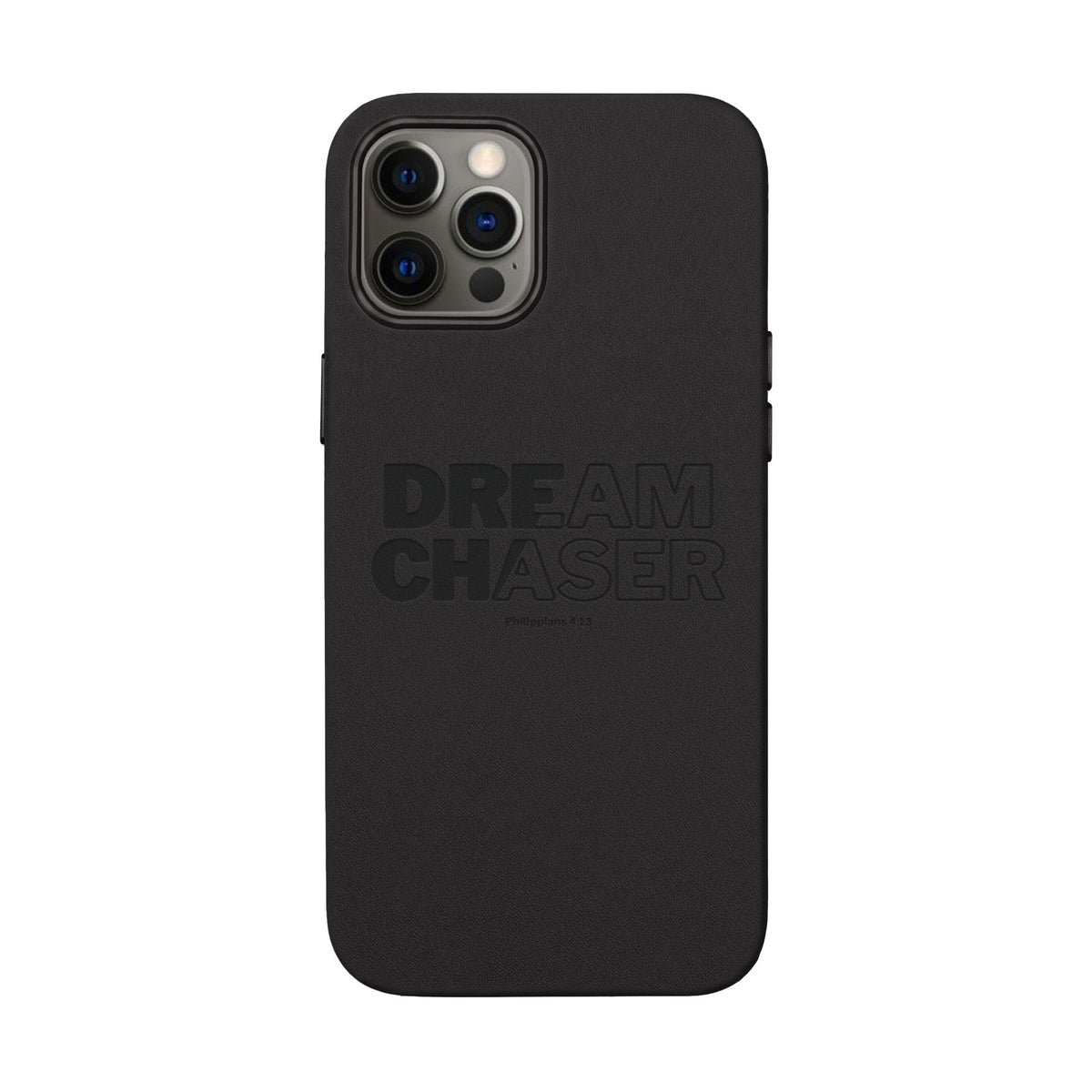 Embossed 'Dream Chaser' PU Leather Phone Case - Slim Protective iPhone Cover
