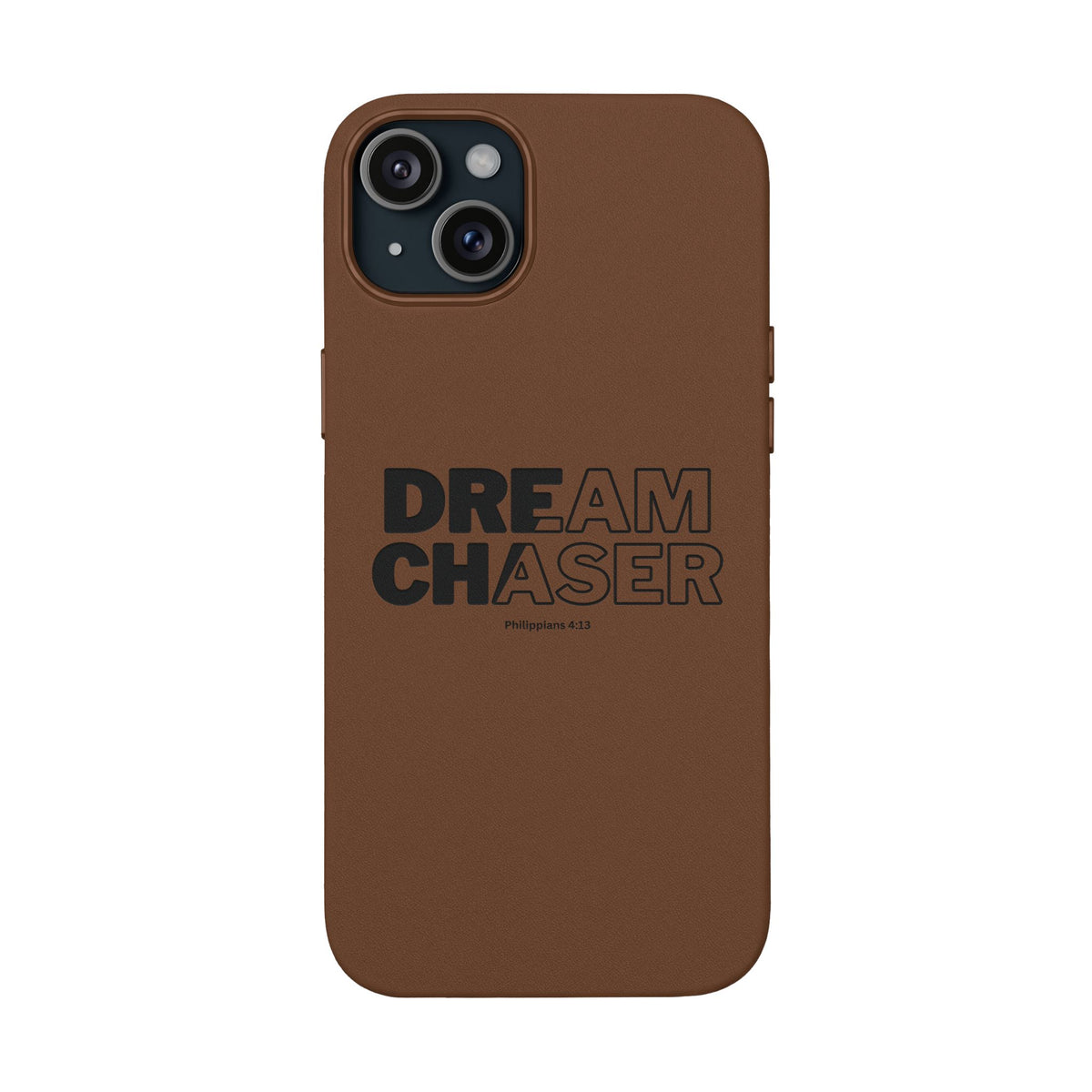 Embossed 'Dream Chaser' PU Leather Phone Case - Slim Protective iPhone Cover