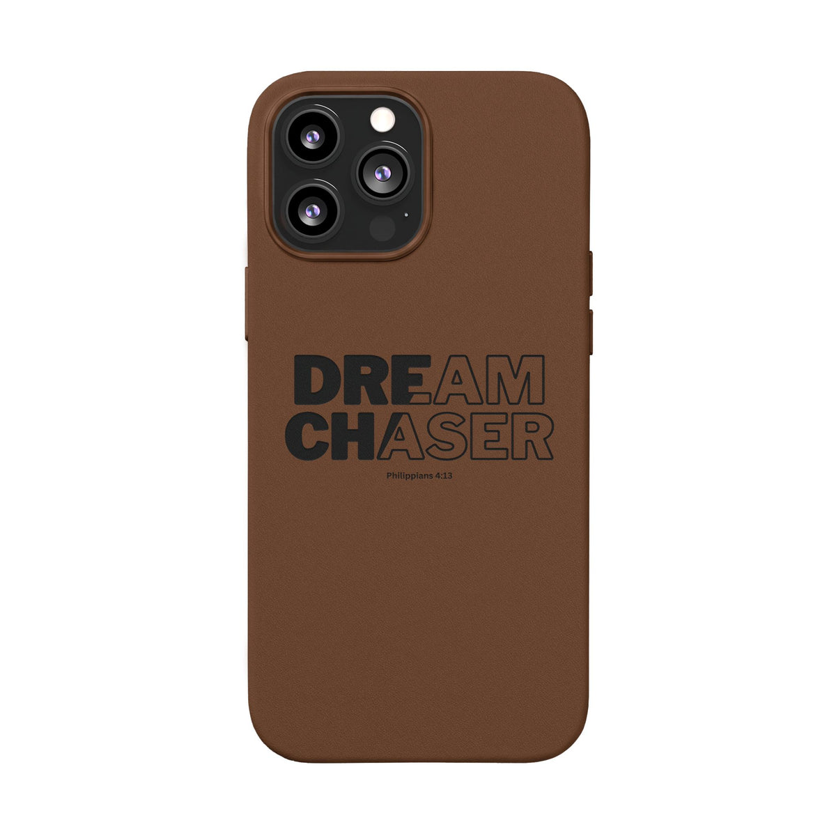 Embossed 'Dream Chaser' PU Leather Phone Case - Slim Protective iPhone Cover