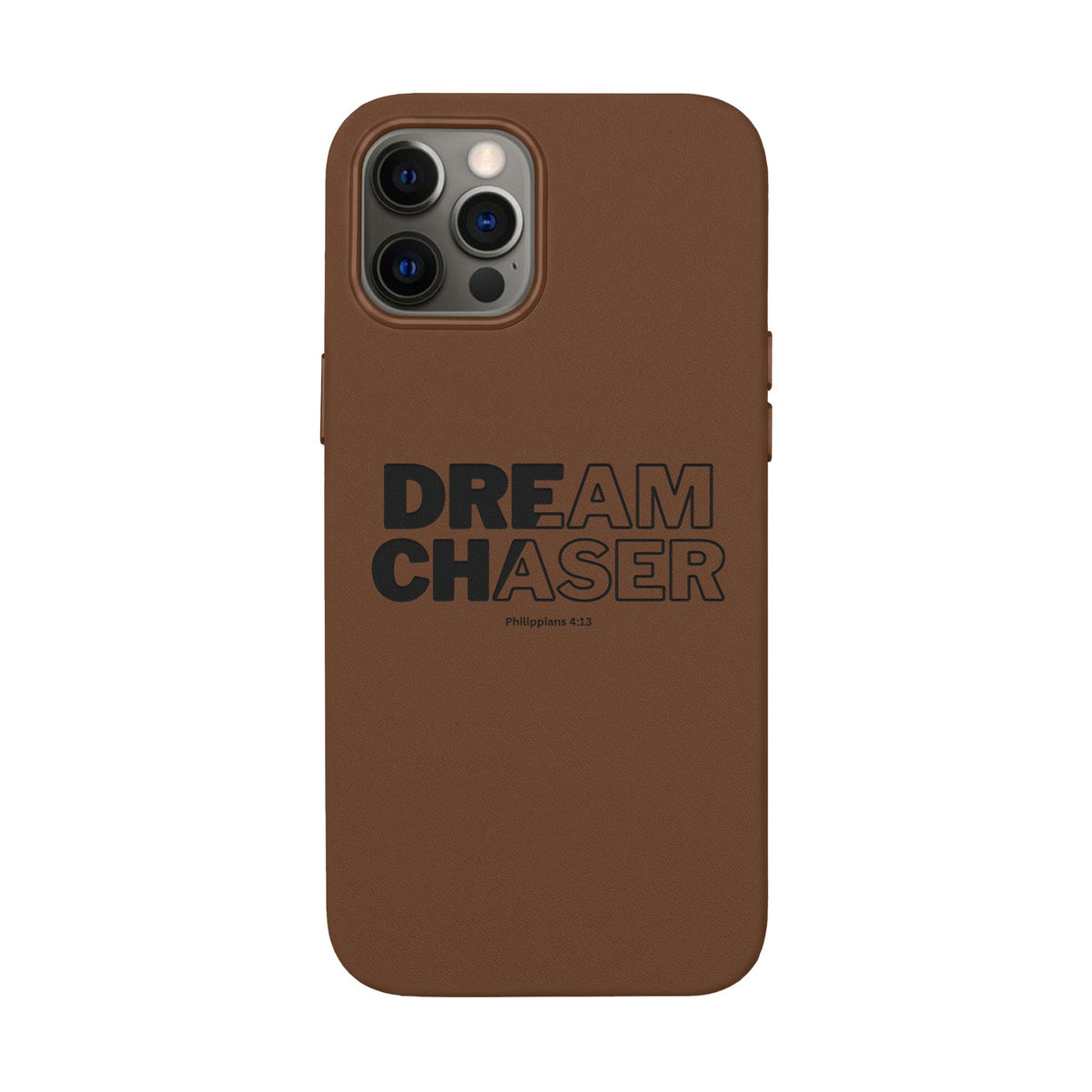 Embossed 'Dream Chaser' PU Leather Phone Case - Slim Protective iPhone Cover