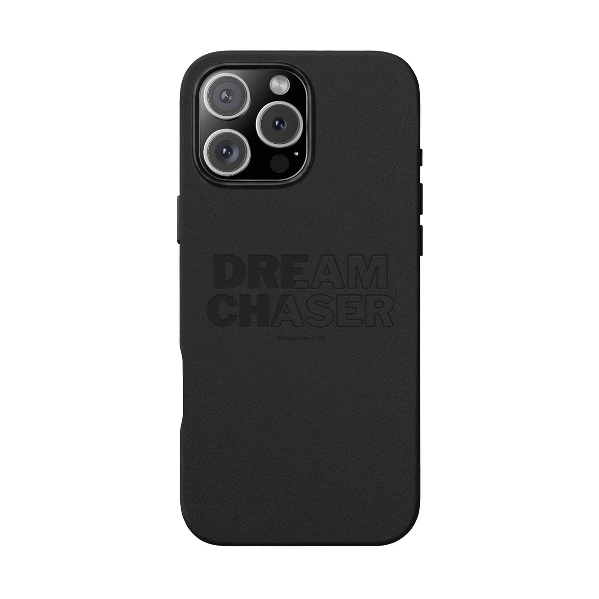 Embossed 'Dream Chaser' PU Leather Phone Case - Slim Protective iPhone Cover