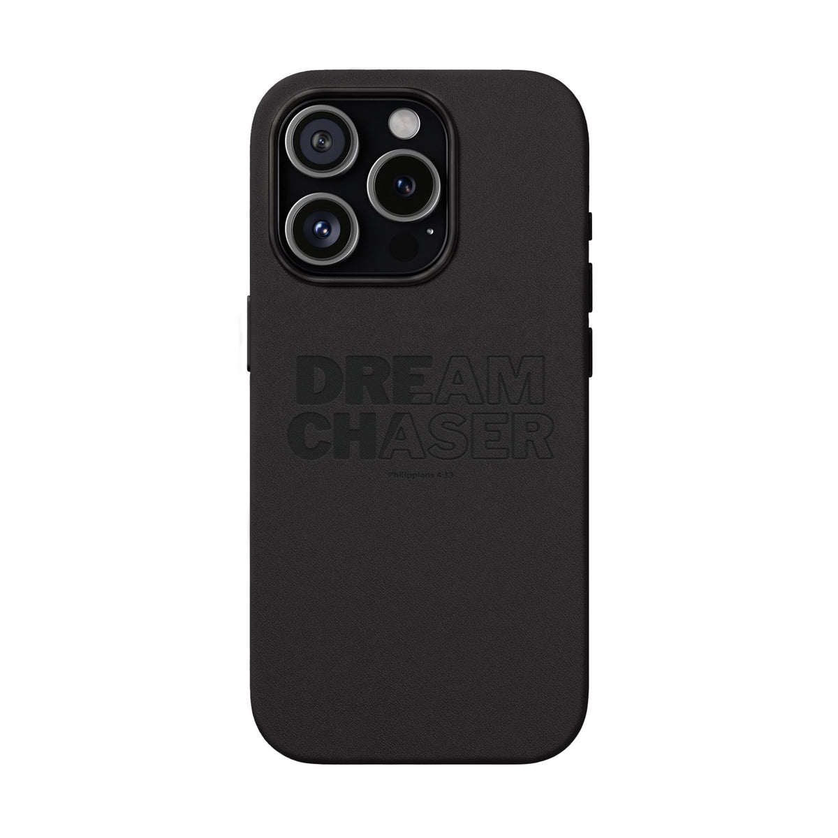 Embossed 'Dream Chaser' PU Leather Phone Case - Slim Protective iPhone Cover