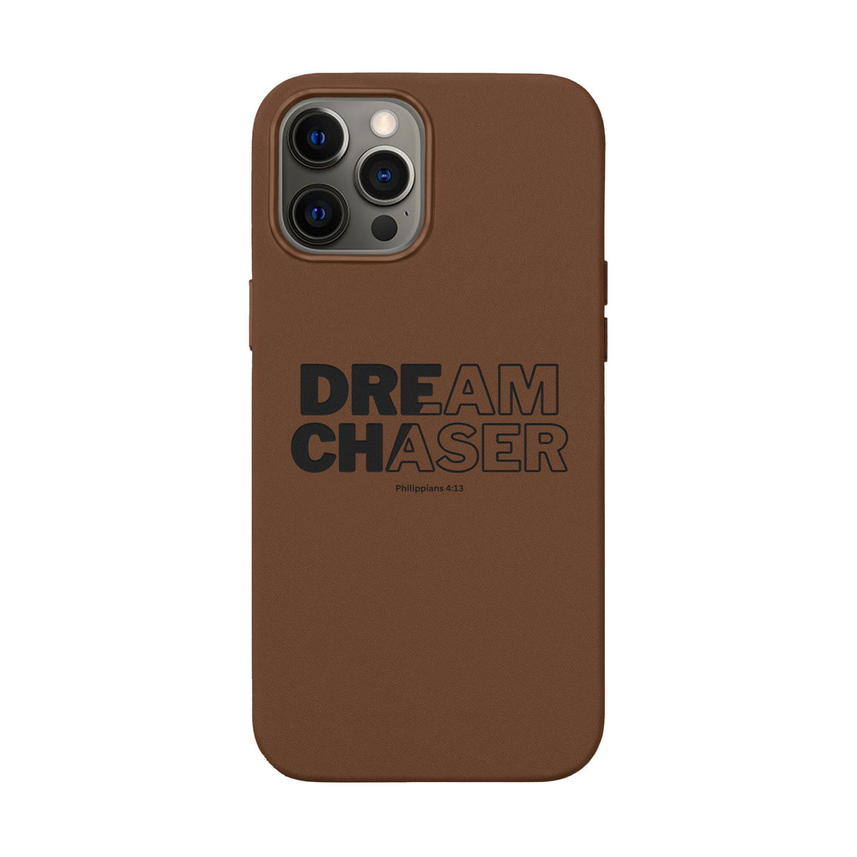 Embossed 'Dream Chaser' PU Leather Phone Case - Slim Protective iPhone Cover