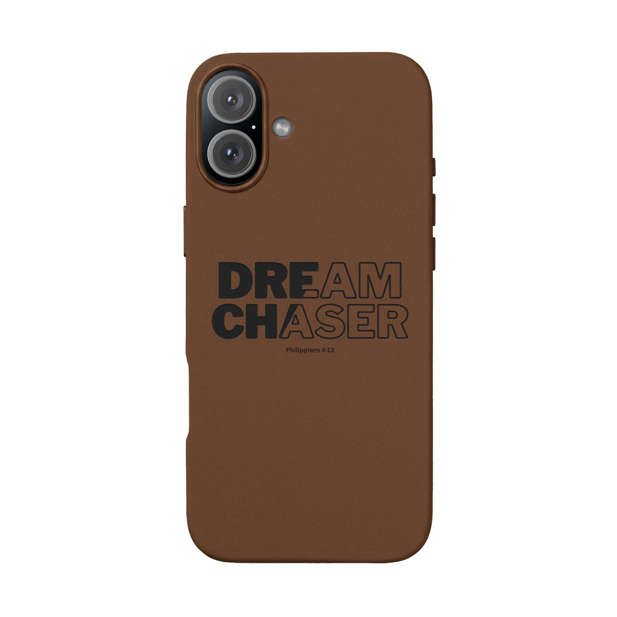 Embossed 'Dream Chaser' PU Leather Phone Case - Slim Protective iPhone Cover