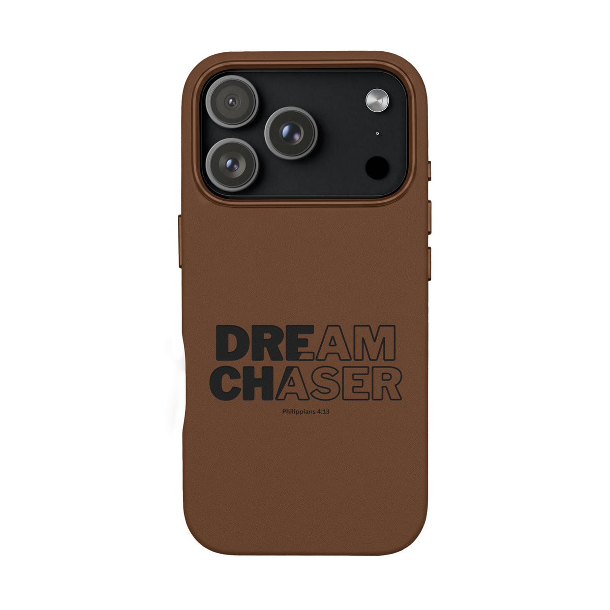Embossed 'Dream Chaser' PU Leather Phone Case - Slim Protective iPhone Cover