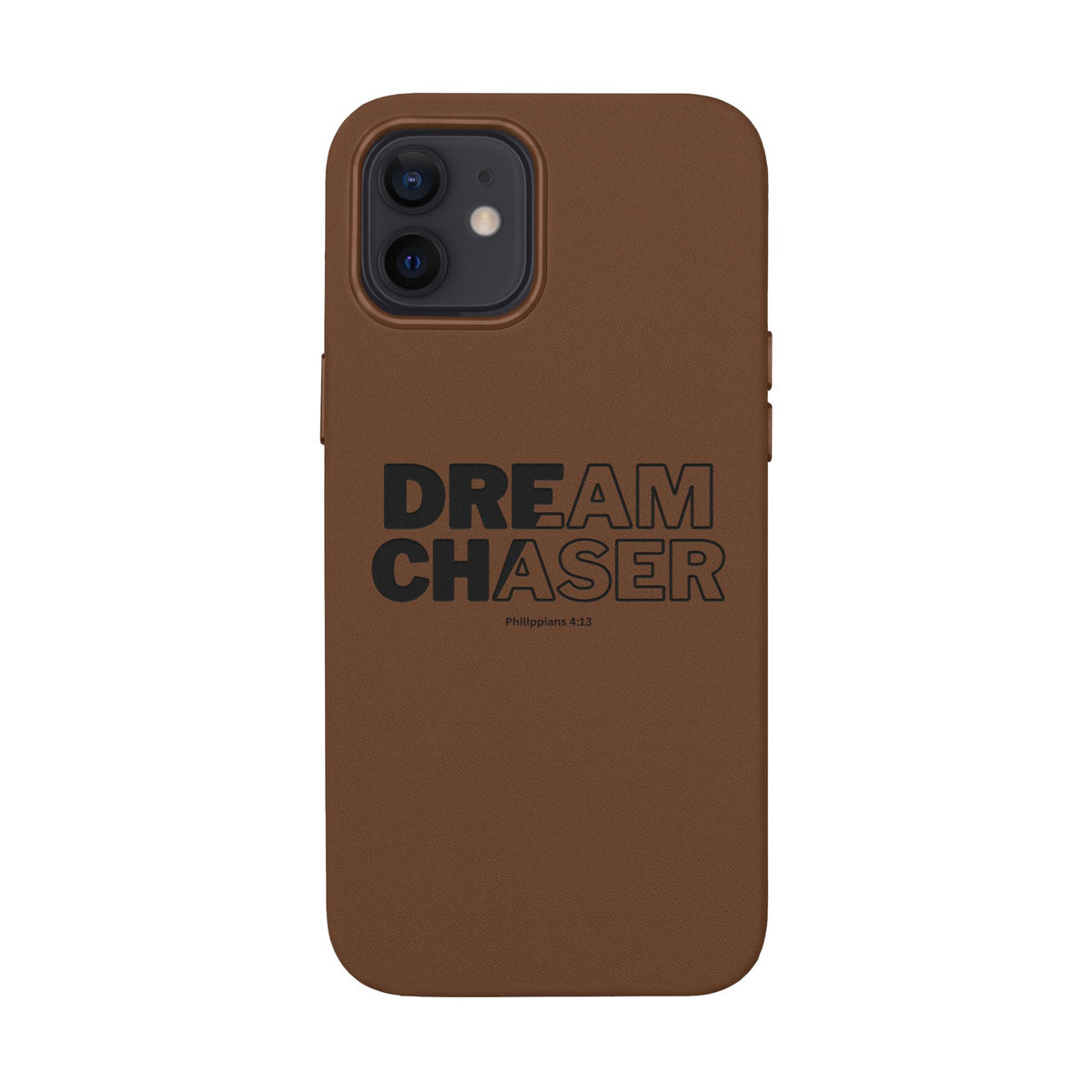 Embossed 'Dream Chaser' PU Leather Phone Case - Slim Protective iPhone Cover