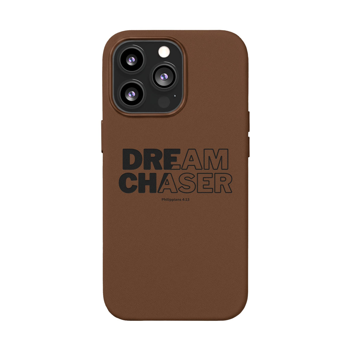 Embossed 'Dream Chaser' PU Leather Phone Case - Slim Protective iPhone Cover