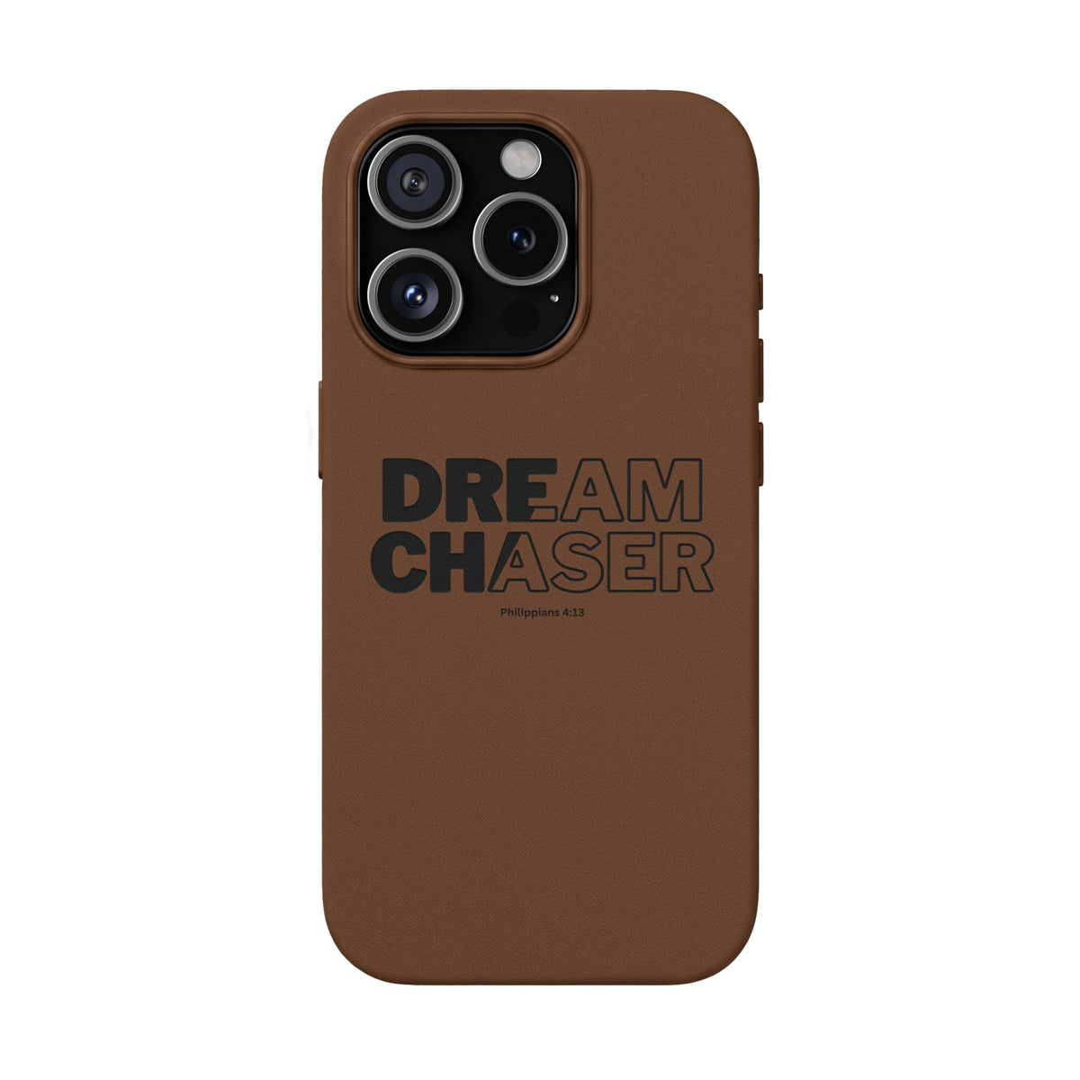 Embossed 'Dream Chaser' PU Leather Phone Case - Slim Protective iPhone Cover