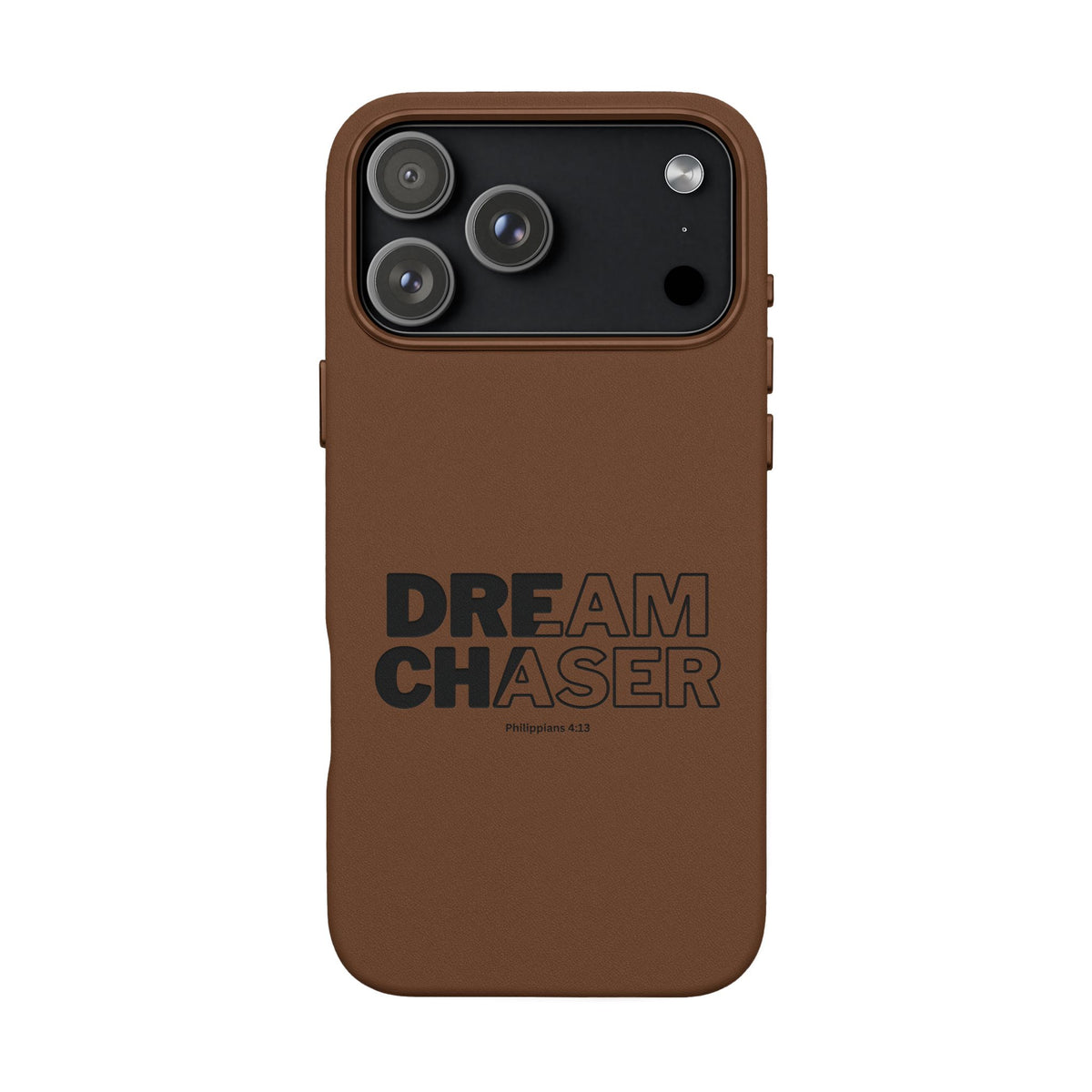 Embossed 'Dream Chaser' PU Leather Phone Case - Slim Protective iPhone Cover