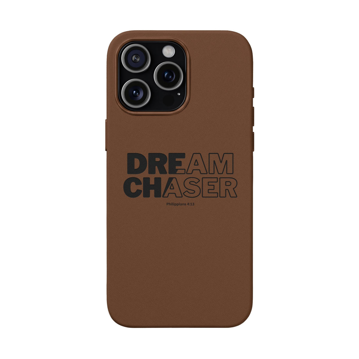 Embossed 'Dream Chaser' PU Leather Phone Case - Slim Protective iPhone Cover