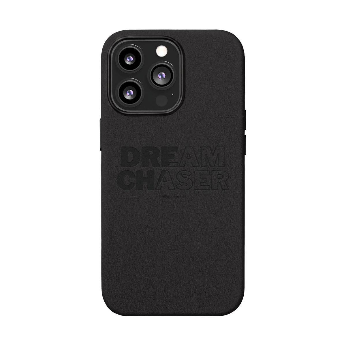 Embossed 'Dream Chaser' PU Leather Phone Case - Slim Protective iPhone Cover